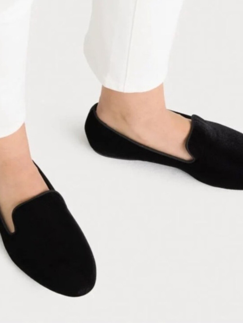 Birdies The Starling Black Velvet Slip-On Loafers Size 9